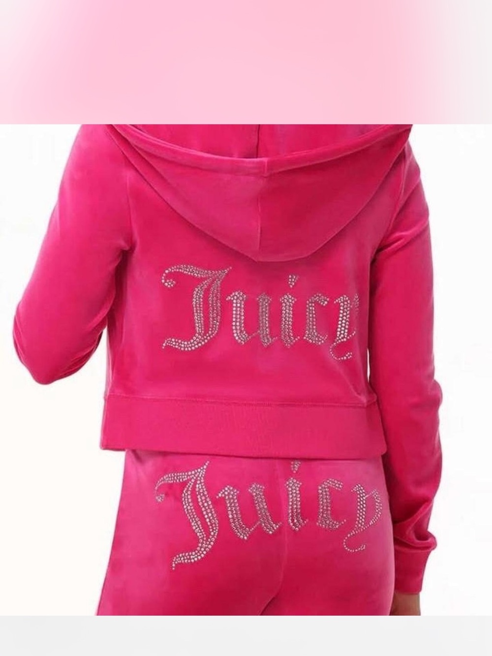 Juicy Couture 2 Pc “Pink Party” OG Bling Velour Lounge Set, Size XL NWT